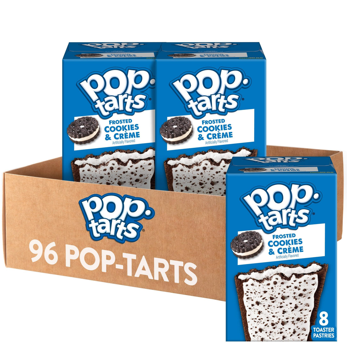 Pop-Tarts Frosted Cookies and Creme Toaster Pastries – 96 Pack | Ready-to-Eat Breakfast & Snacks