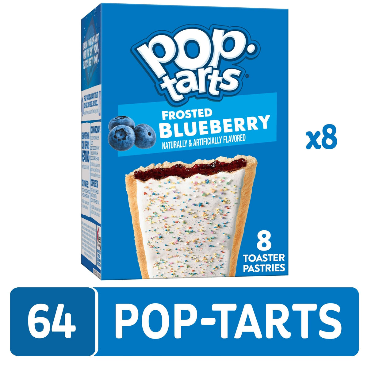 Pop-Tarts Frosted Blueberry Toaster Pastries – 64-Count Pack