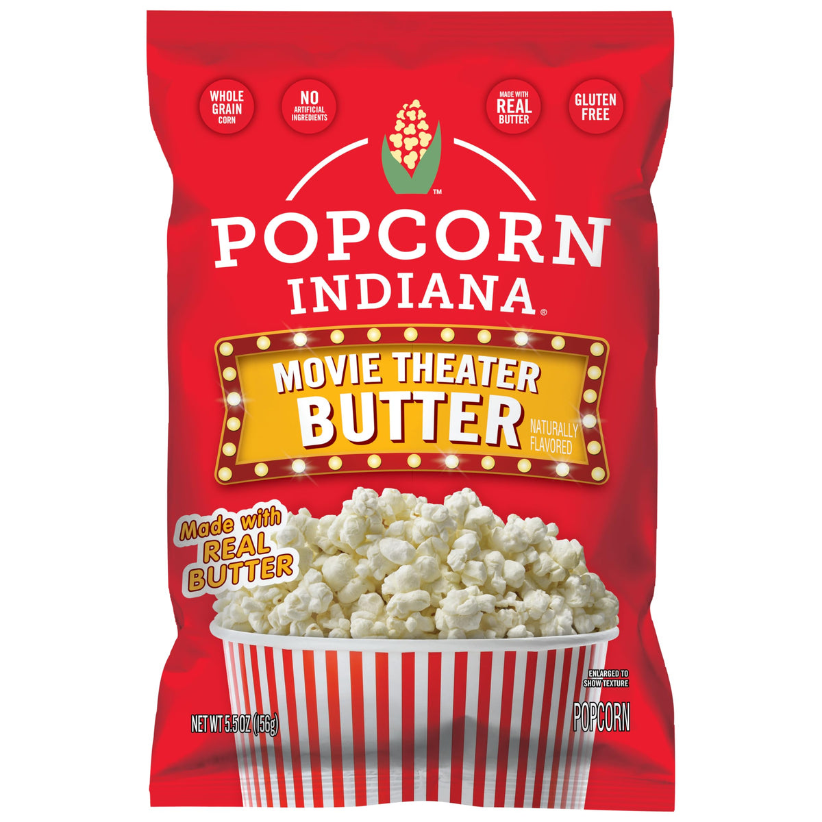 Popcorn Indiana Movie Theater Butter Popcorn – 6 Pack, Real Butter, Gluten Free