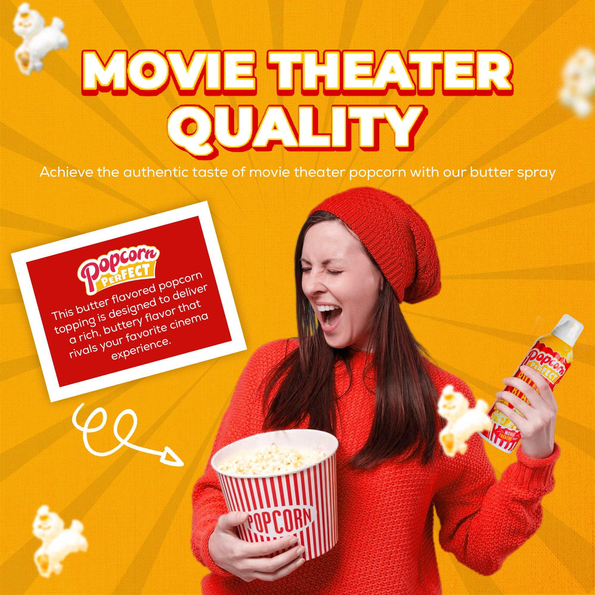 Popcorn Perfect Butter Spray – Movie Theater Butter Flavor for Microwave & Popcorn Makers | 5 oz (3-pack)