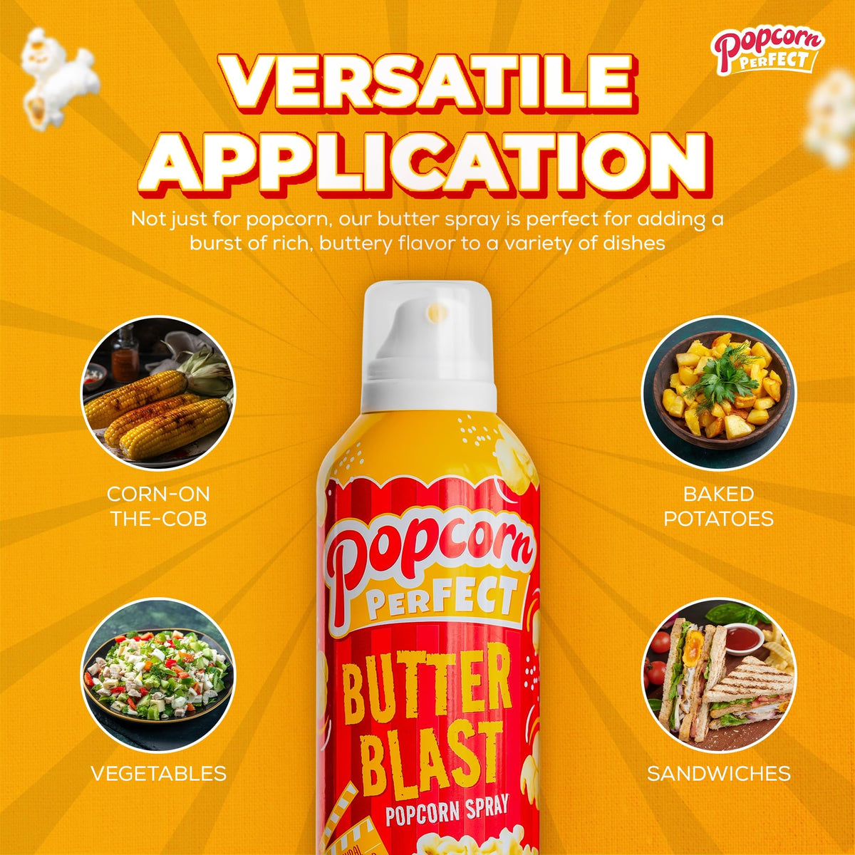 Popcorn Perfect Butter Spray – Movie Theater Butter Flavor for Microwave & Popcorn Makers | 5 oz (3-pack)