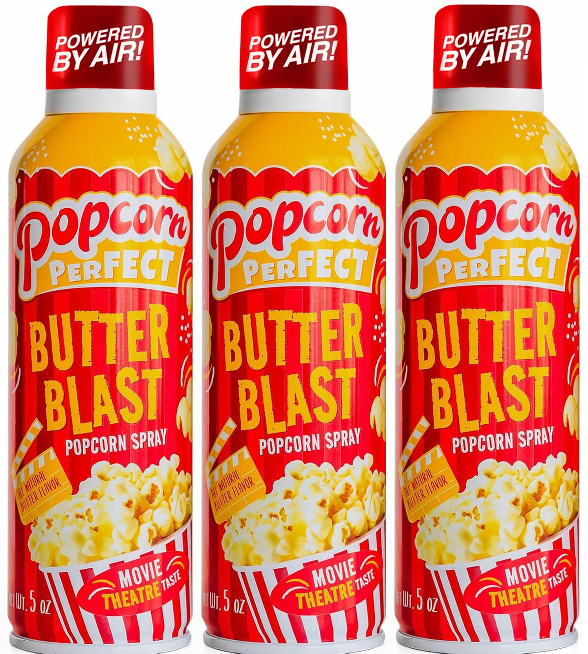Popcorn Perfect Butter Spray – Movie Theater Butter Flavor for Microwave & Popcorn Makers | 5 oz (3-pack)