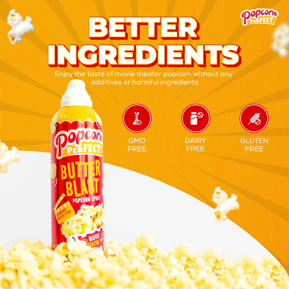 Popcorn Perfect Butter Spray – Movie Theater Butter Flavor for Microwave & Popcorn Makers | 5 oz (3-pack)