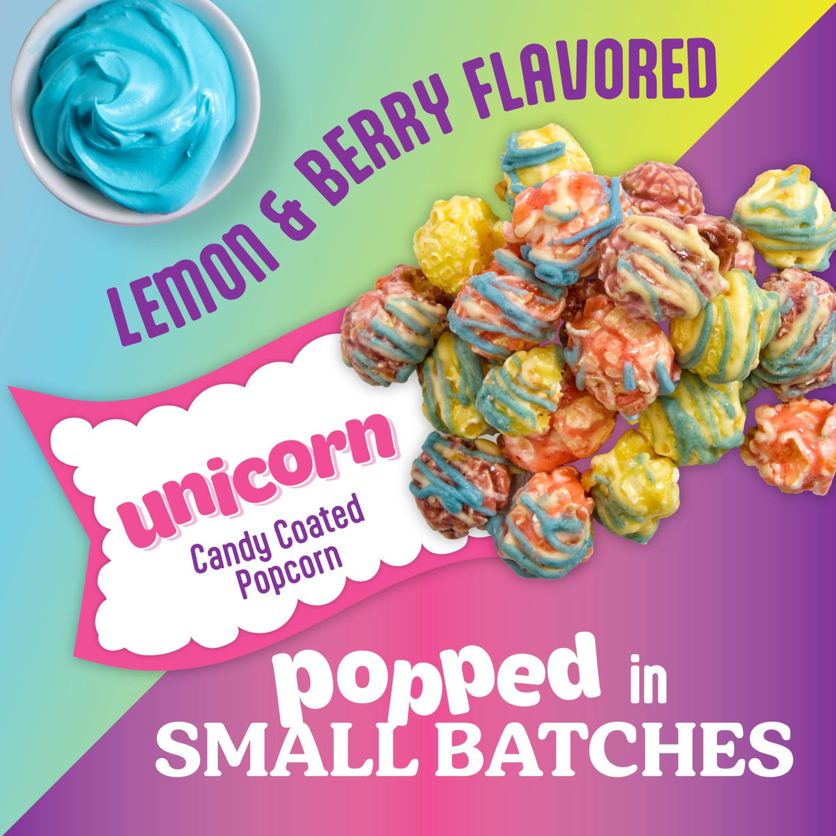 Popcornopolis Unicorn 12 ct 2.65 oz – Gluten-Free Rainbow Popcorn, Pack of 1