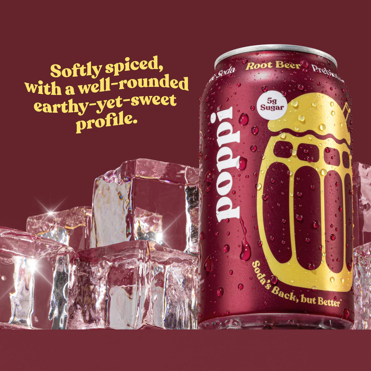 Poppi Sparkling Prebiotic Root Beer Soda – ACV, Low Sugar, 12 Pack
