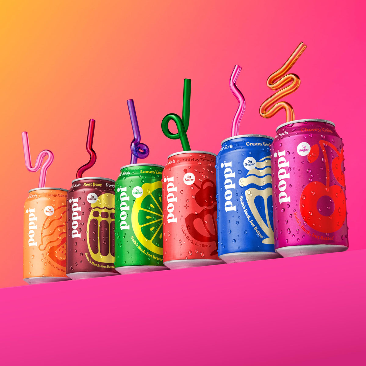 Poppi Sparkling Prebiotic Soda Variety Pack – 12 x 12 oz Cans (Major Mix)