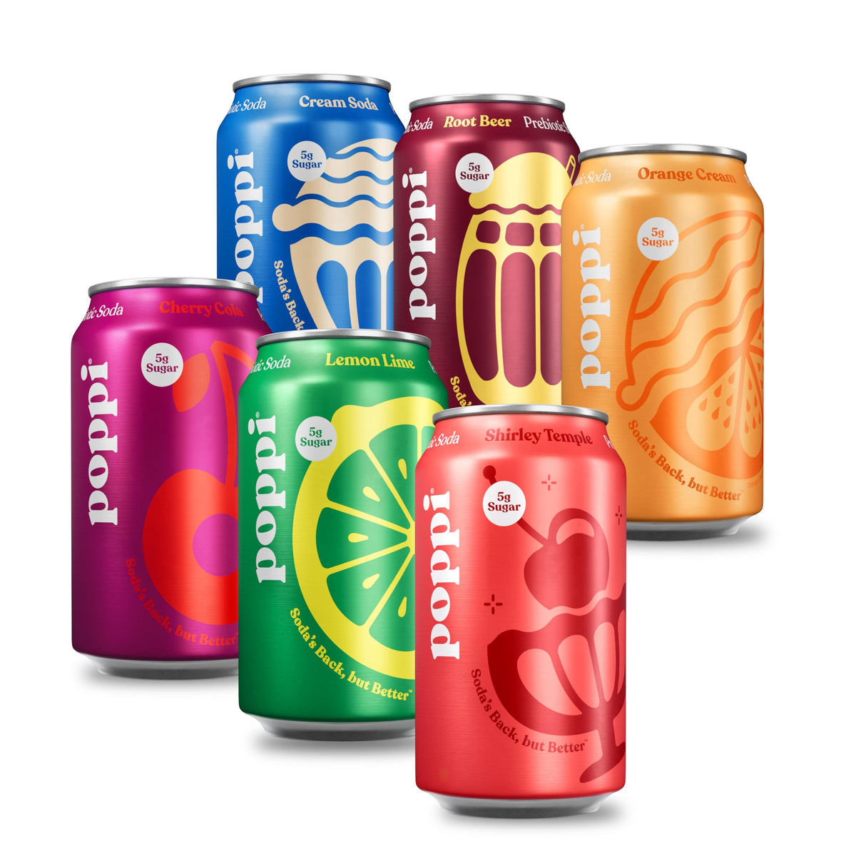 Poppi Sparkling Prebiotic Soda Variety Pack – 12 x 12 oz Cans (Major Mix)