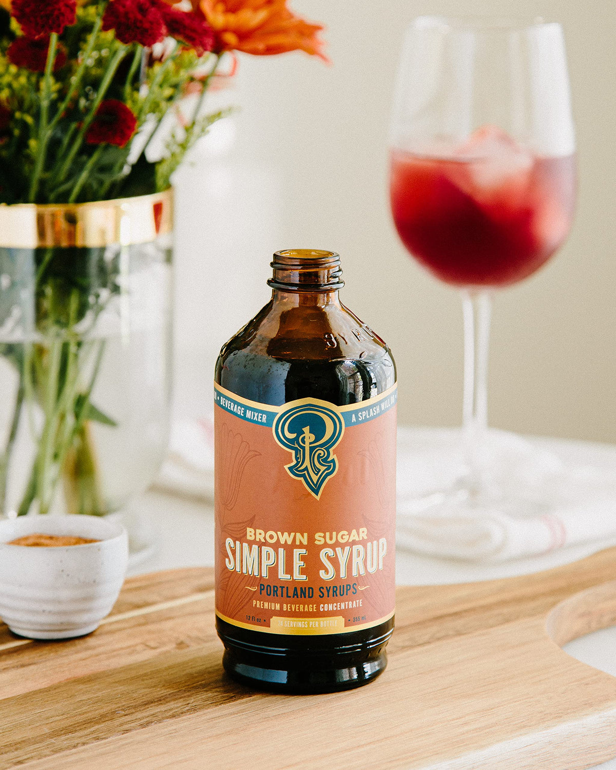Portland Syrups Brown Sugar Simple Syrup – 24 Servings per 12 oz Bottle, Pack of 2 for Cocktails, Coffee, Mocktails