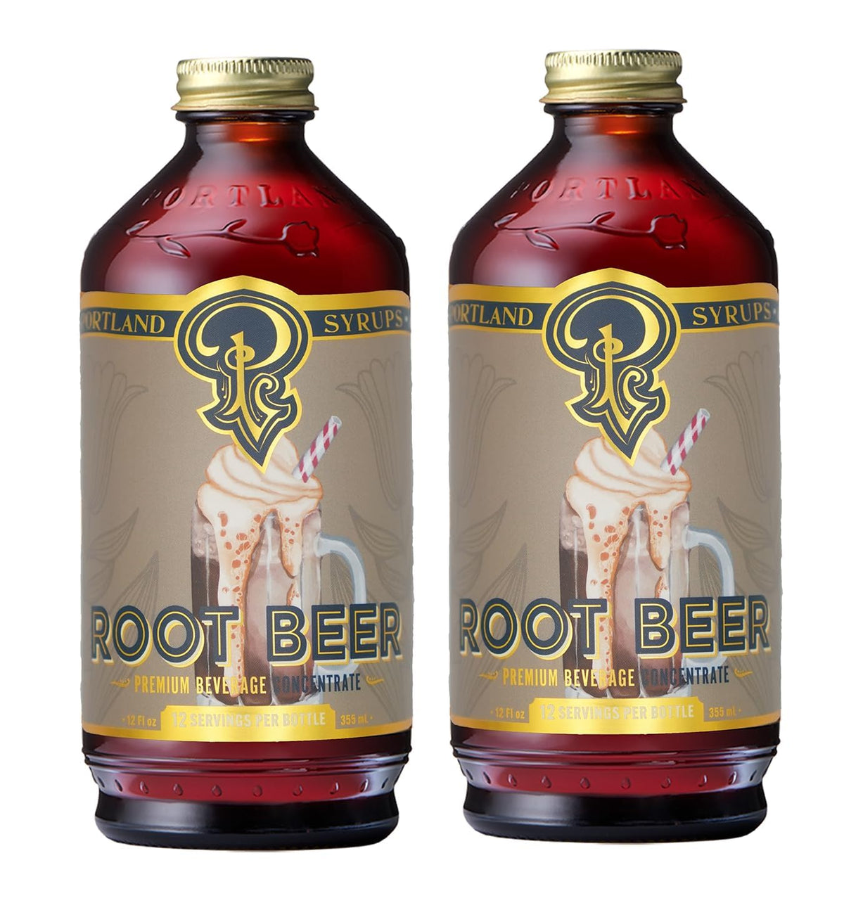 Portland Syrups Genuine Root Beer Syrup – Premium Craft Syrup for Cocktails, Sodas & Desserts (12 oz x 2)