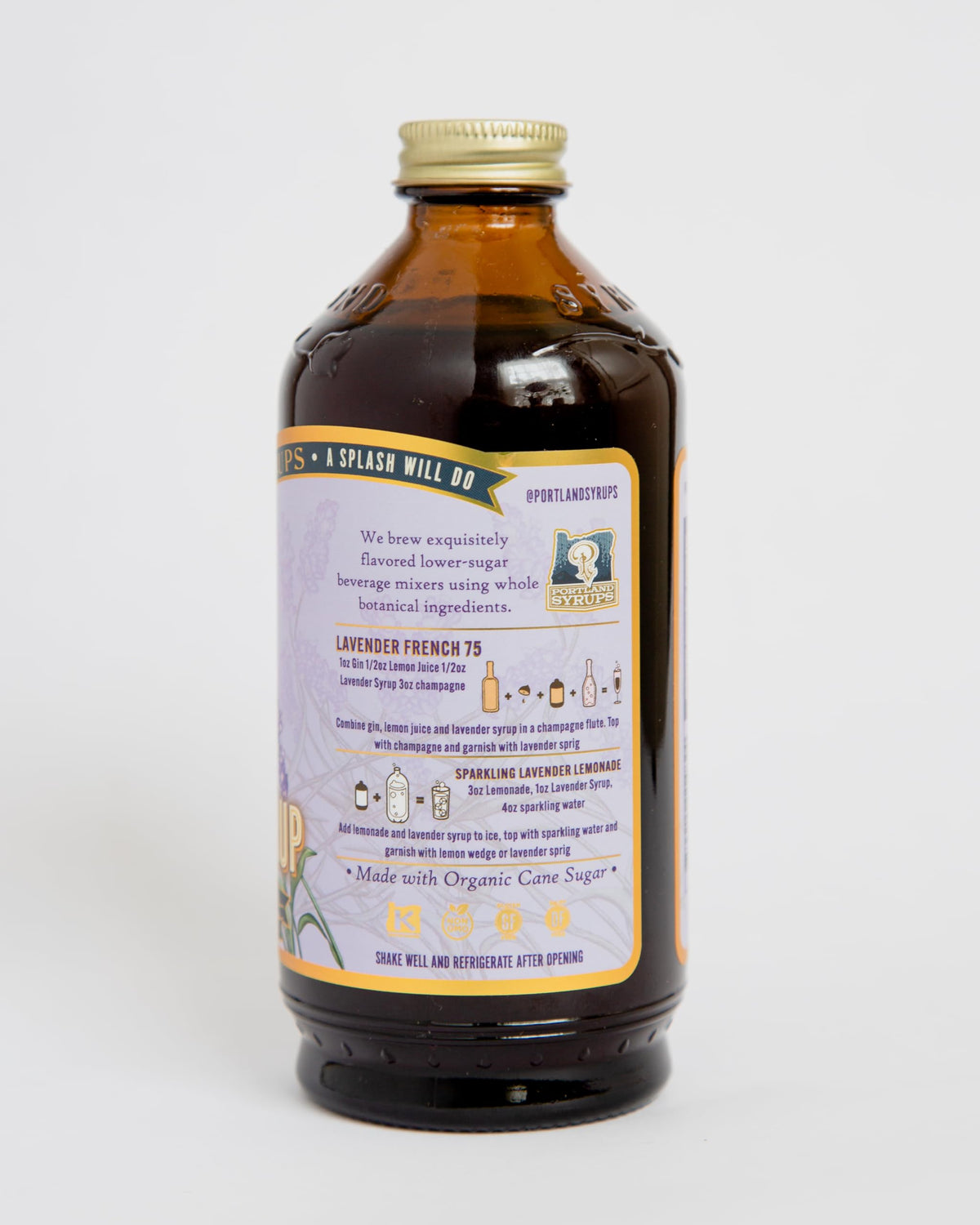 Portland Syrups Lavender Syrup – All-Natural Lavender Beverage Concentrate for Tea, Coffee, Sodas & Baking | 12 oz Bottle (Pack of 2)