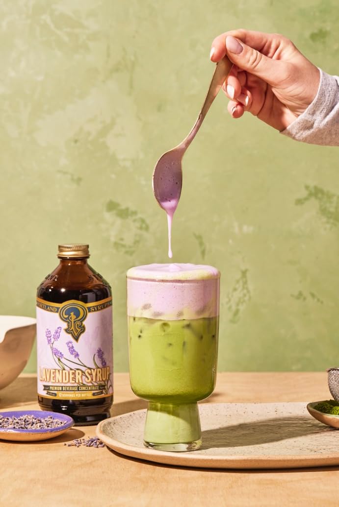 Portland Syrups Lavender Syrup – All-Natural Lavender Beverage Concentrate for Tea, Coffee, Sodas & Baking | 12 oz Bottle (Pack of 2)