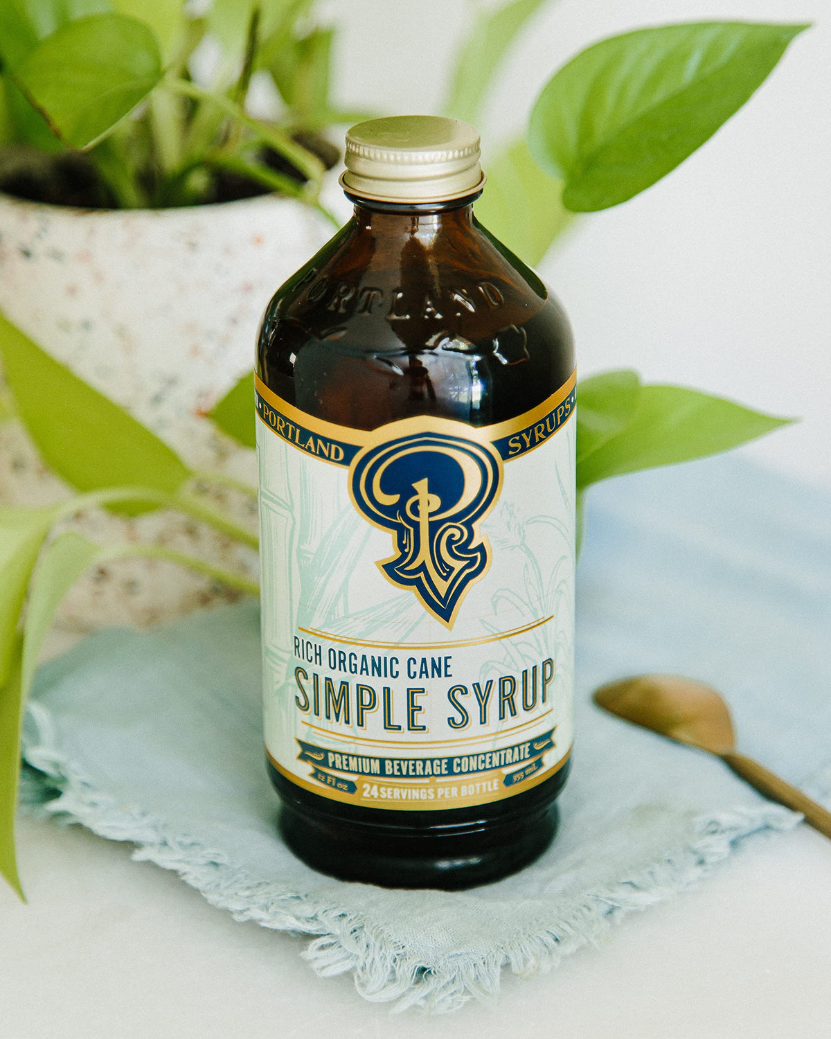 Portland Syrups Organic Cane Simple Syrup – 12 oz, Pack of 2