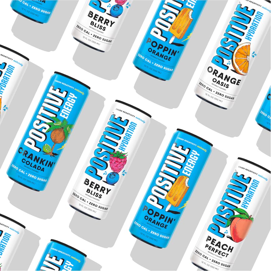 Positive Hydration Berry Bliss | Zero-Calorie Electrolyte Drink | 12-oz Cans (12-Pack)