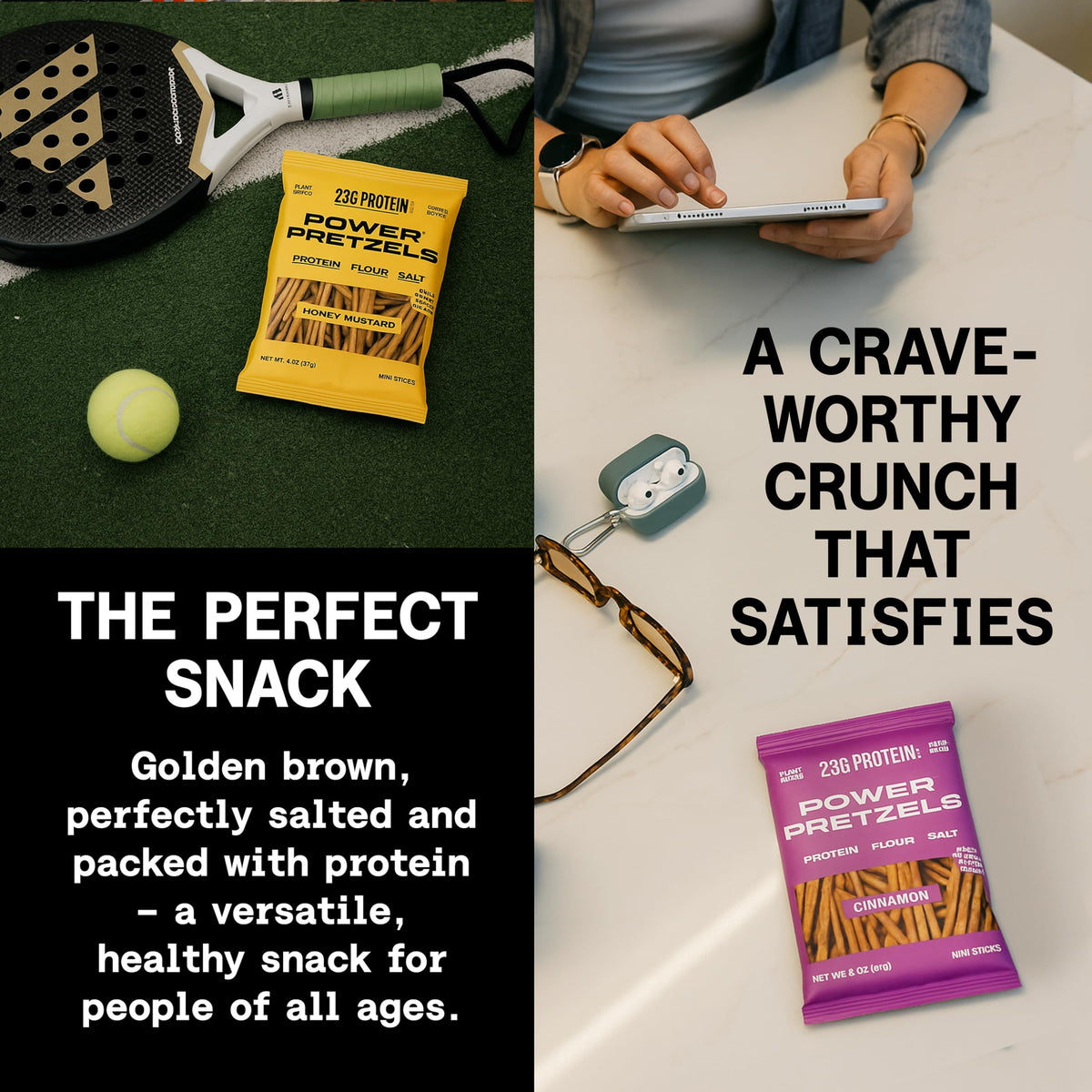 Power Pretzels Variety Pack – 9 Bags, 23g Protein, Vegan
