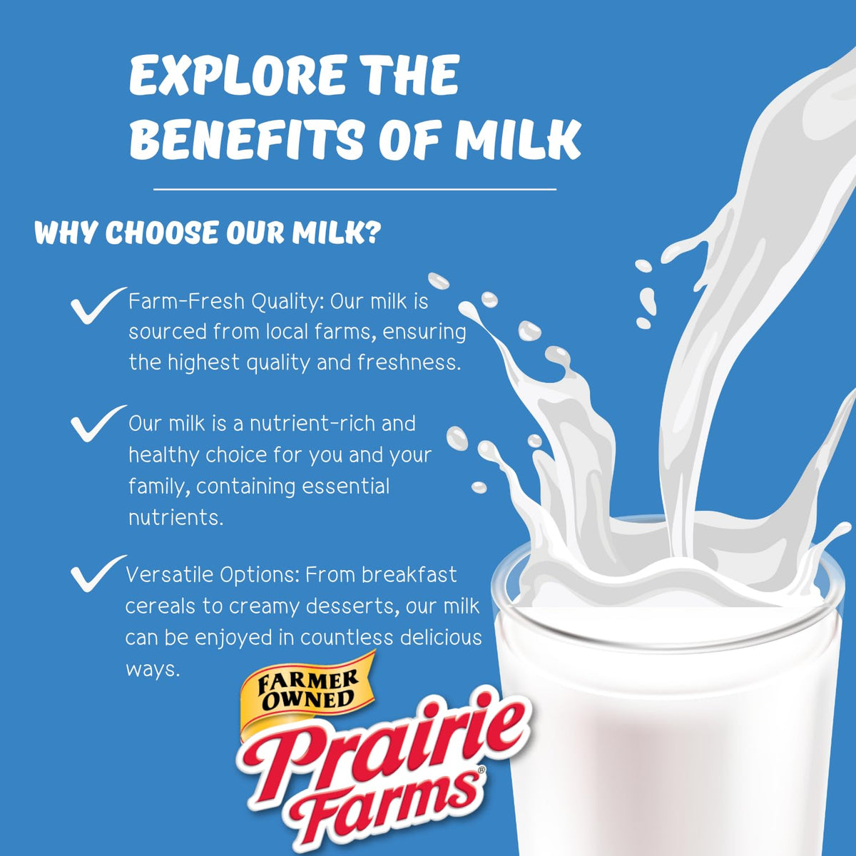 Prairie Farms Lactose Free Shelf-Stable 1% Milk – 8oz Boxes (27 Pack) Vitamin D