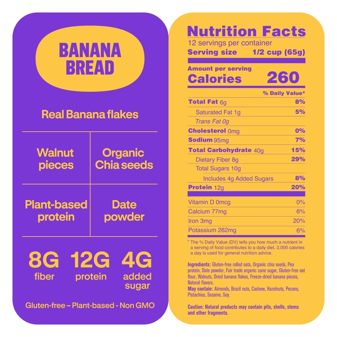 Prana Chialove Overnight Chia with Oats – Banana Bread, 12g Protein, Low Sugar (2 Pack)