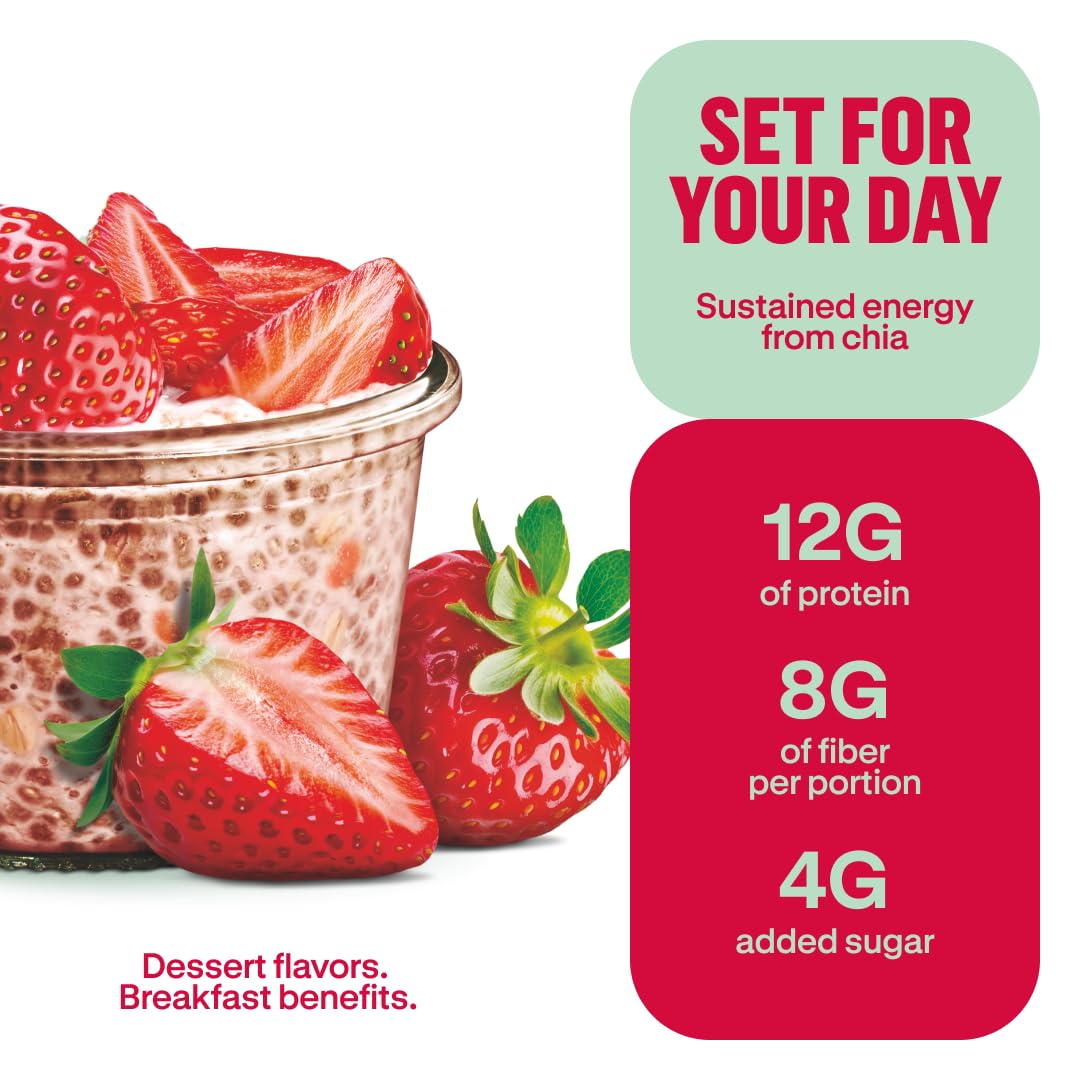 Prana Chialove Overnight Chia with Oats – Strawberry & Cream | 12g Protein