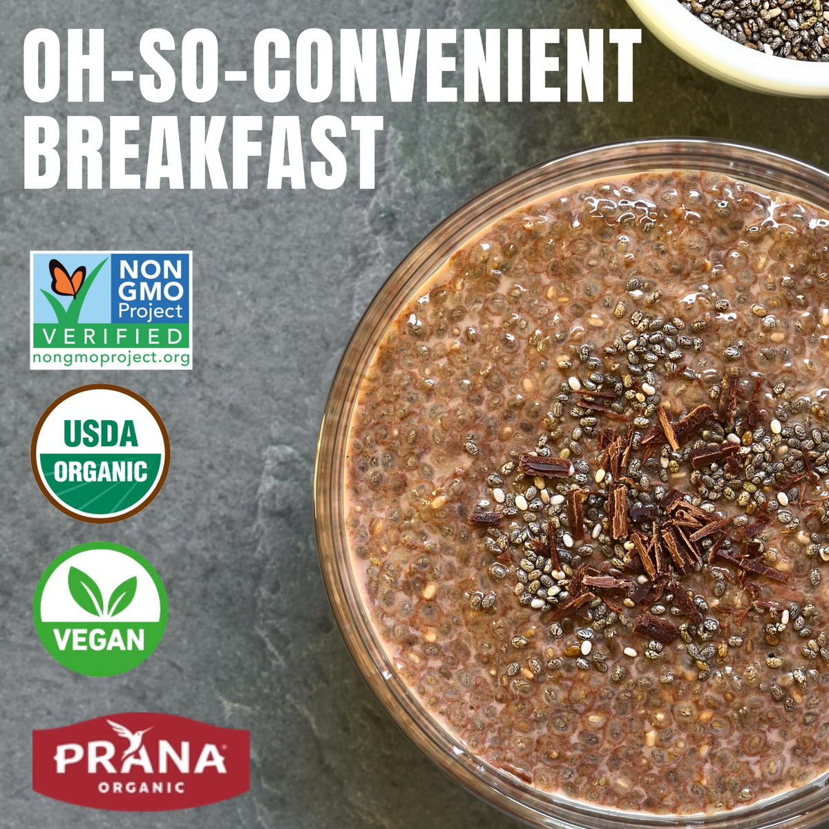 Prana Organic Overnight Chia with Oats Chocolatey Dream – Vegan, High Fiber & Protein, Non-GMO | Fairtrade Chia Pudding 10.58 oz (6 Pack)