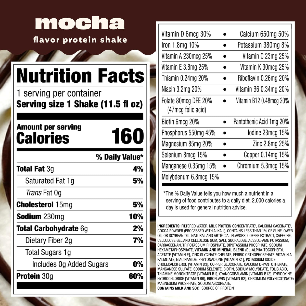 Premier Protein COFFEEHOUSE Mocha Shake – 30g Protein, 1g Sugar, 160 Cal, 12 Pack
