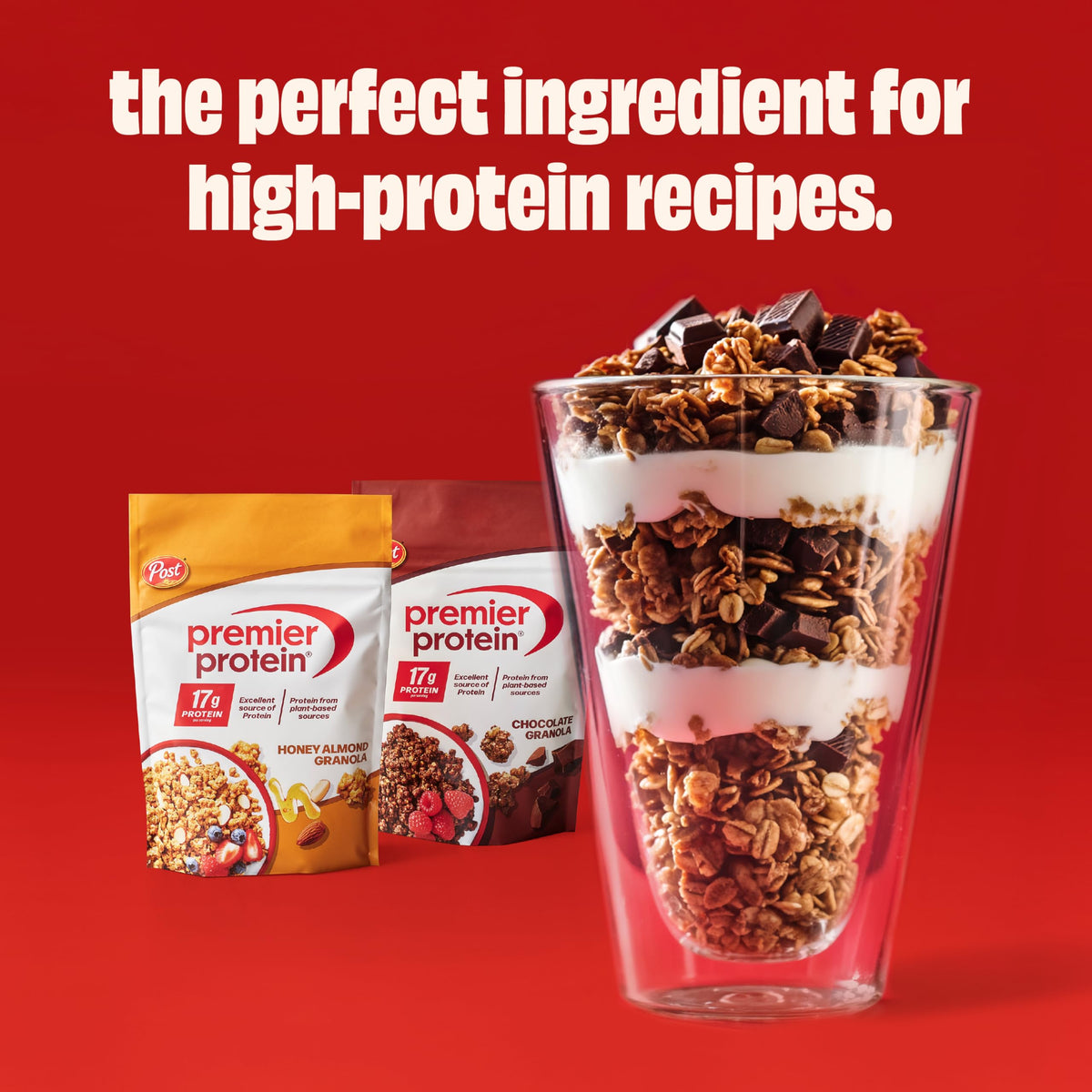 Premier Protein Chocolate Granola – 9 oz Pack of 5, Resealable Bags