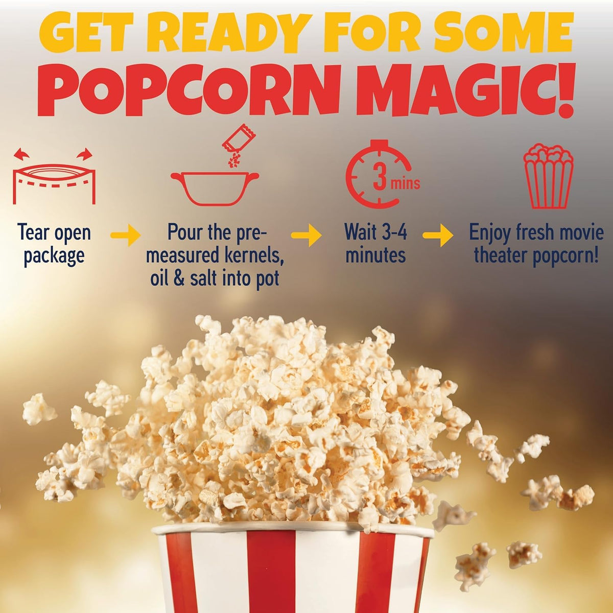 Premium America Popcorn Kit – 24-Pack All-in-One Movie Night Kit