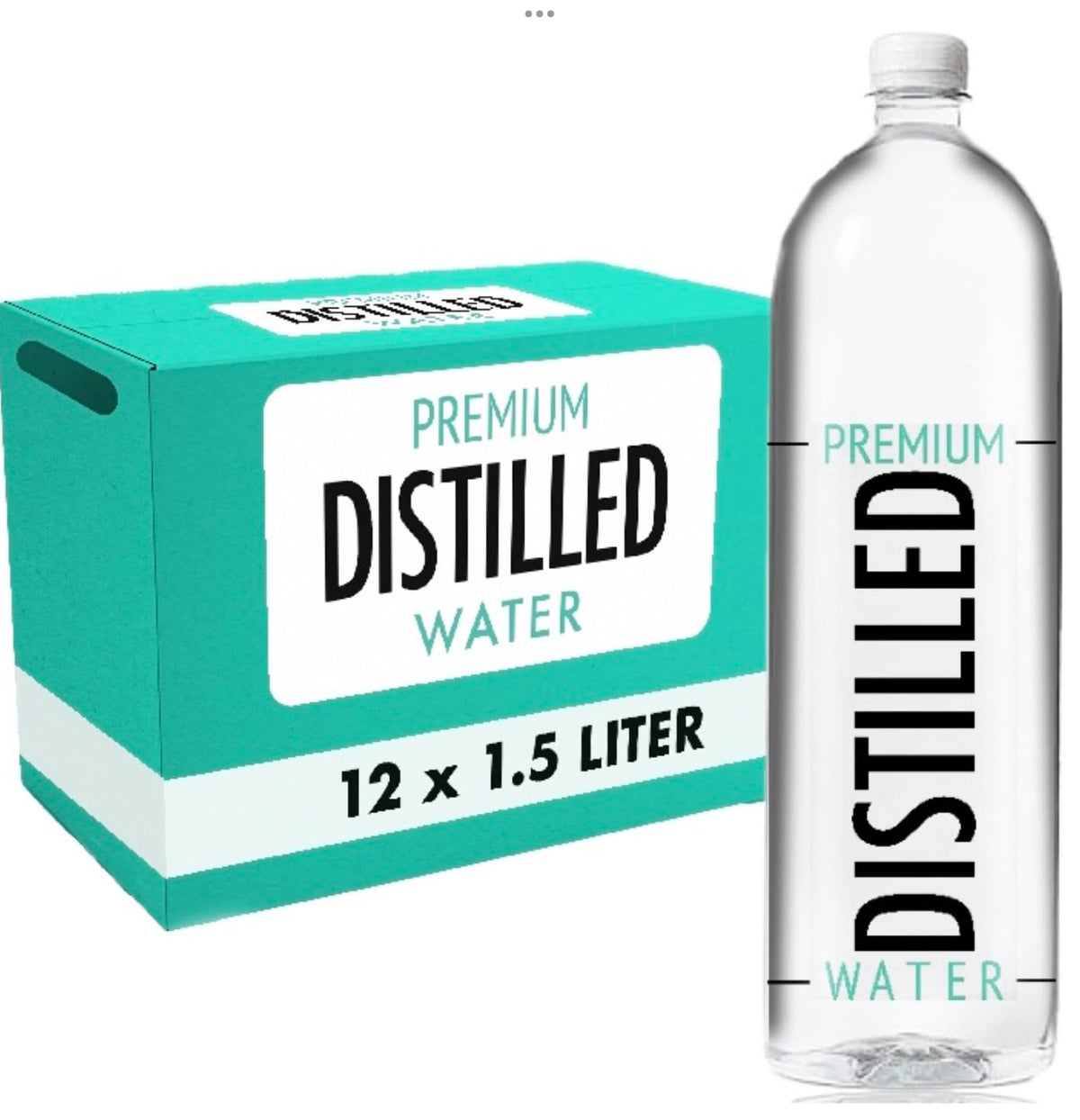 Premium Distilled Water 1.5L Bottles | 12-Pack Case | Pure, Multi-Purpose Water