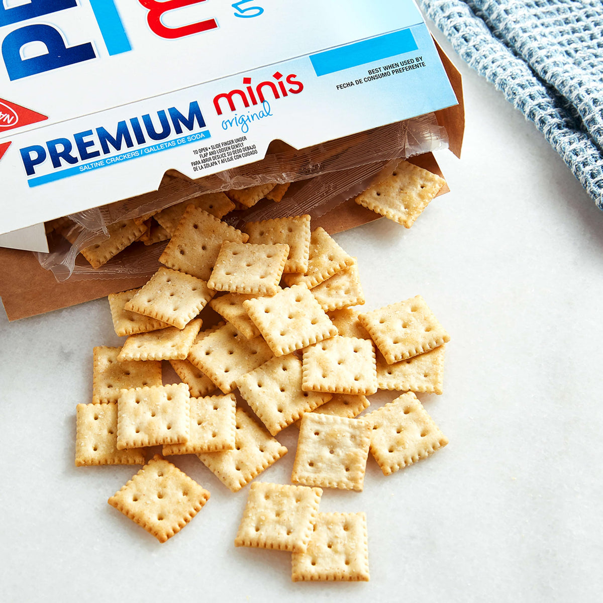 Premium Original Mini Saltine Crackers – Six 11 oz Boxes | Crunchy Snack Crackers