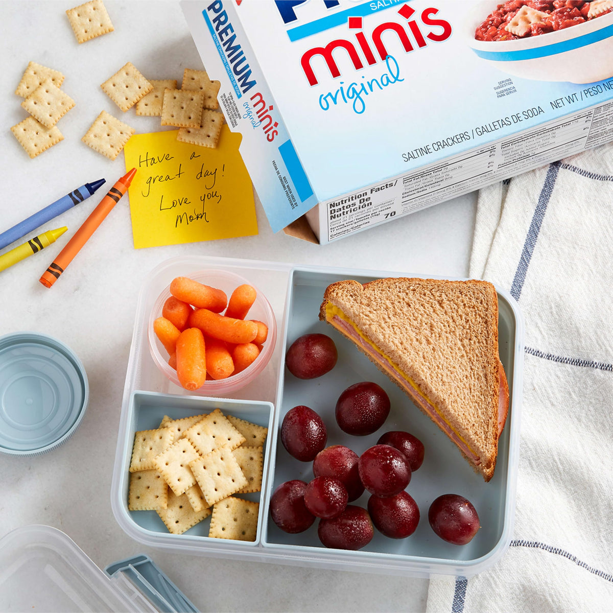 Premium Original Mini Saltine Crackers – Six 11 oz Boxes | Crunchy Snack Crackers