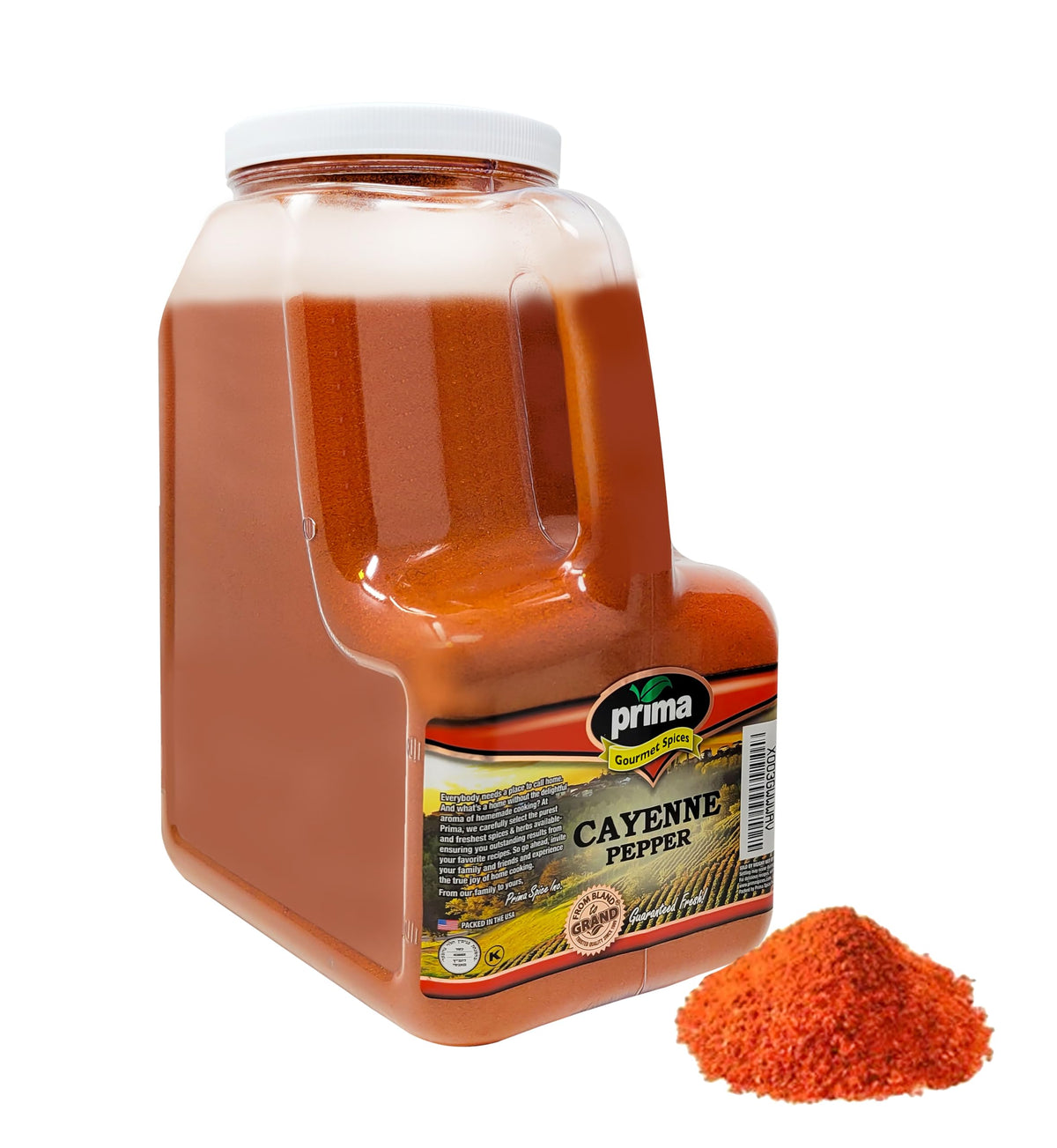 Prima Spice Hot Cayenne Pepper Powder – Bulk 5 Lbs, 60,000 SHU | Gluten Free, Kosher, Non-GMO