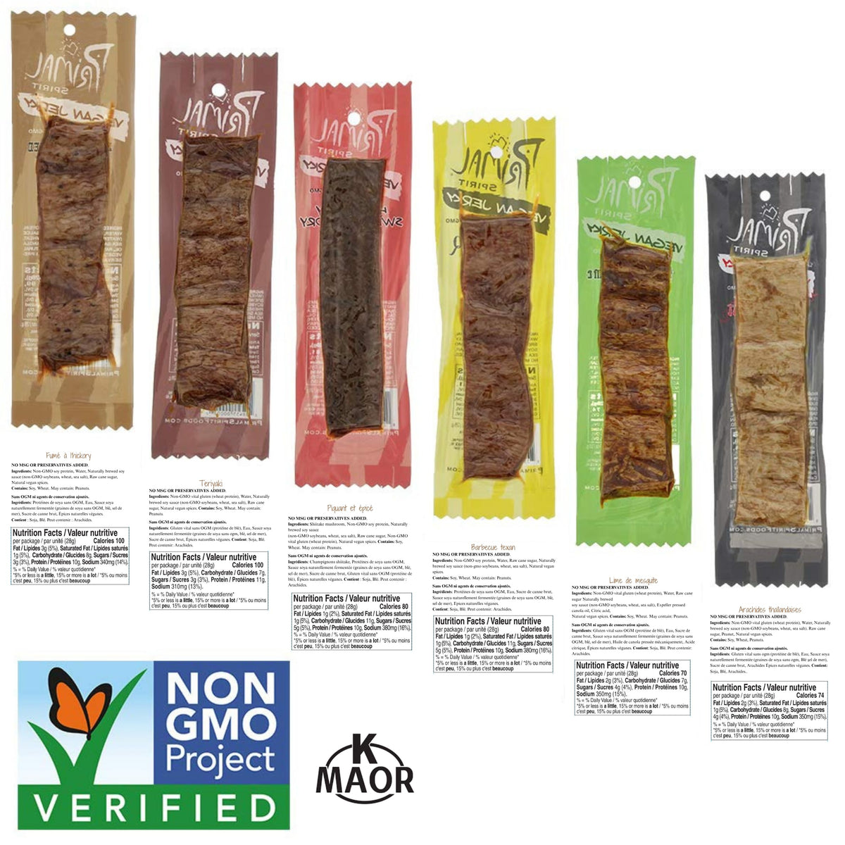 Primal Spirit Vegan Jerky Sampler Pack – 10g Plant-Based Protein, Non-GMO