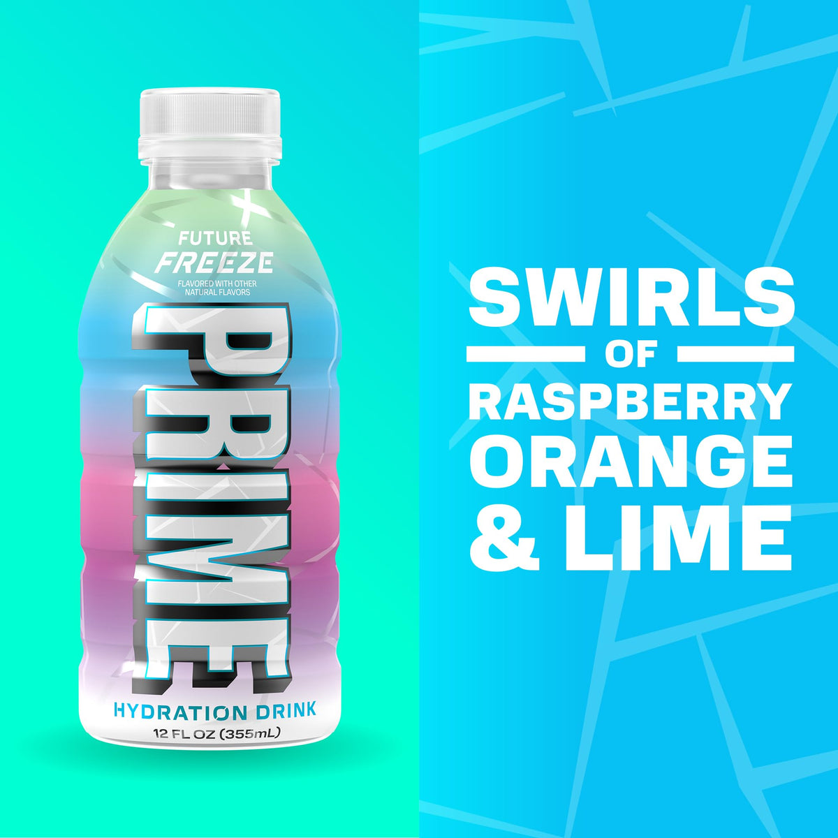 PRIME Hydration Cherry Freeze & Future Freeze — Electrolyte Drinks with Coconut Water, Zero Added Sugar, 12 fl oz (24 Pack)