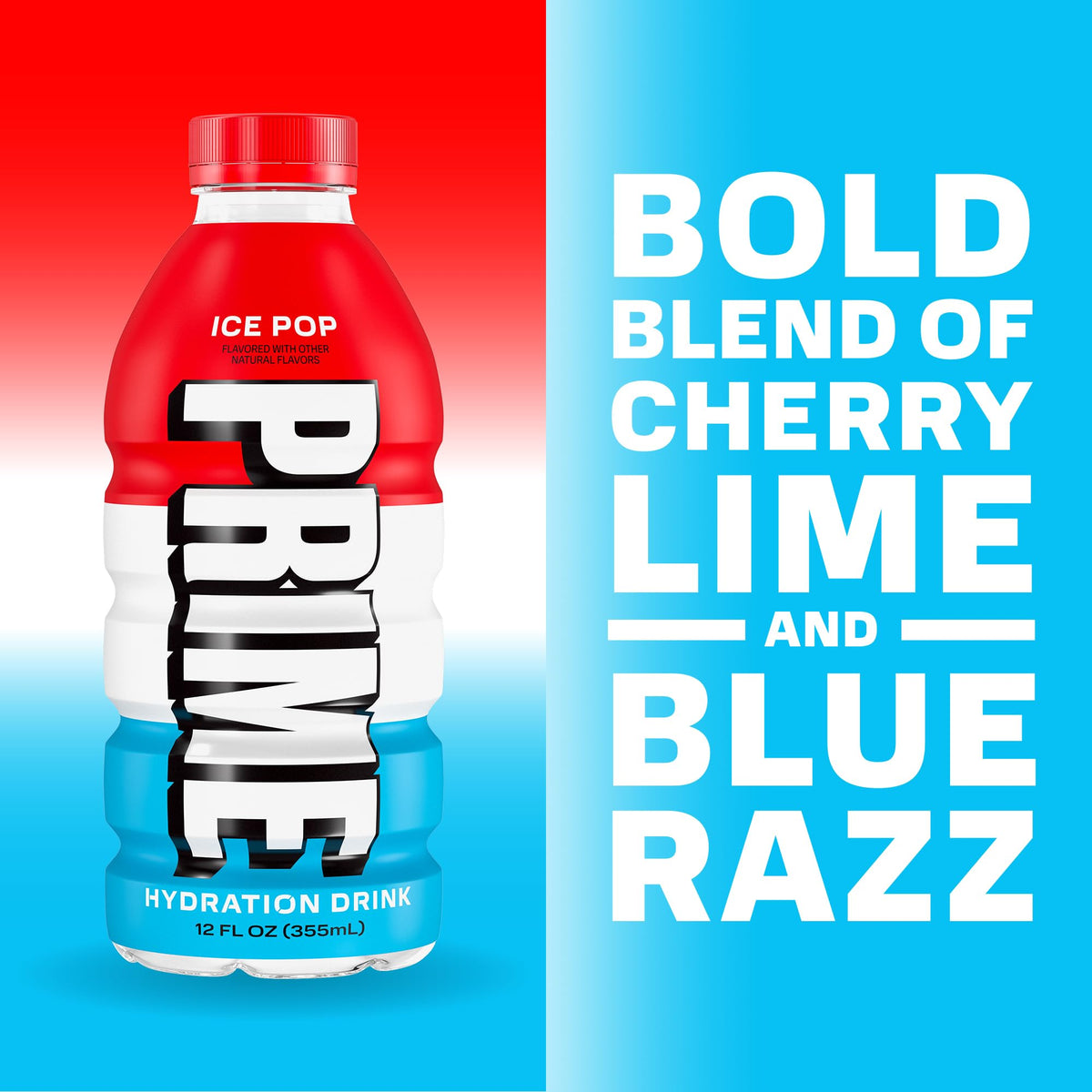 PRIME Hydration Ice Pop & Orange Swirl — Electrolyte Drink with Coconut Water, Zero Added Sugar, 12 Fl Oz 24 Pack