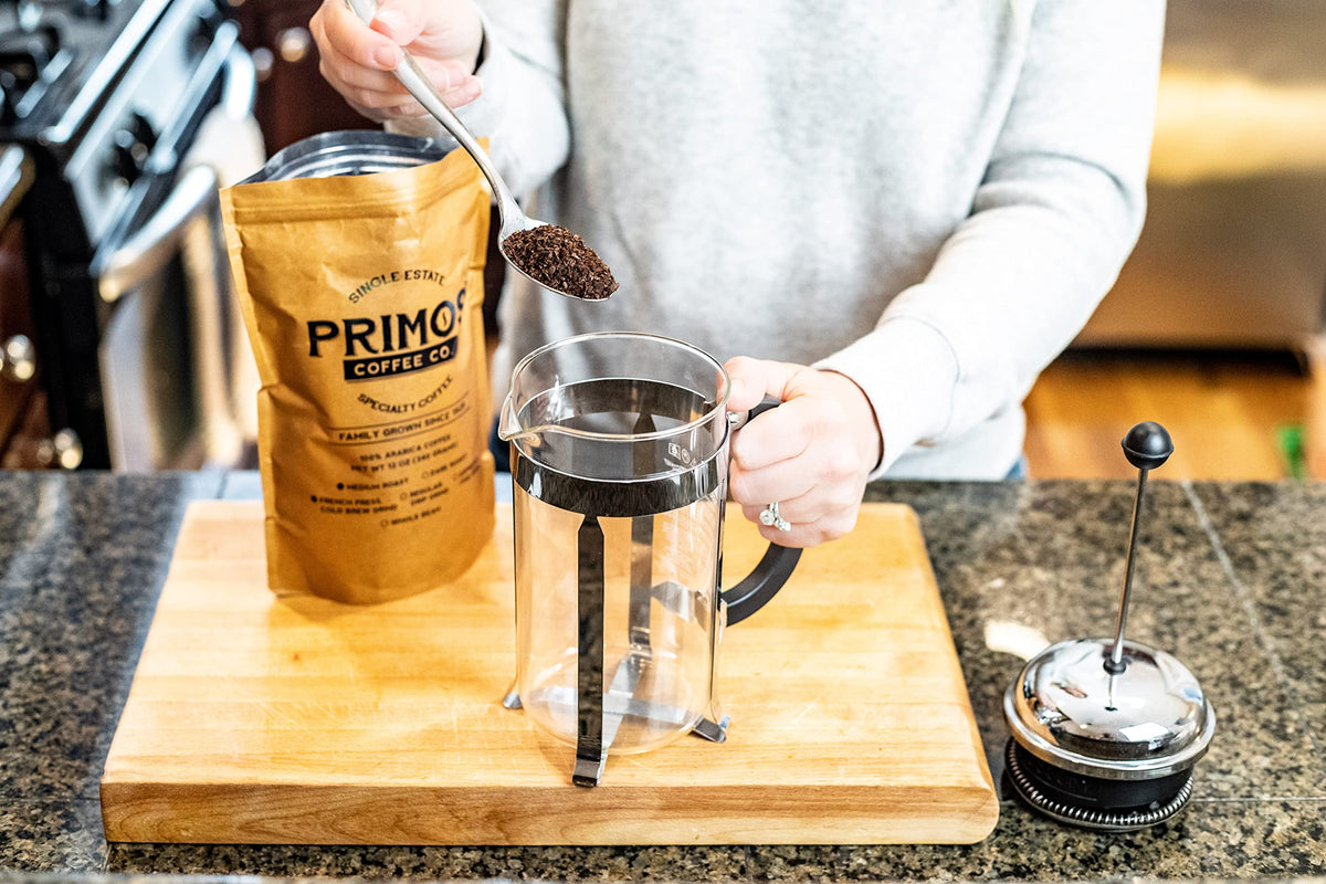 Primos Coffee Co. French Press Coffee – Coarse Ground, Medium Roast, 2 Bags