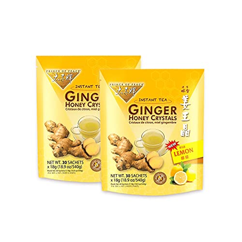 Prince Of Peace Instant Lemon Ginger Honey Crystals — 2 Pack of 30 Sachets
