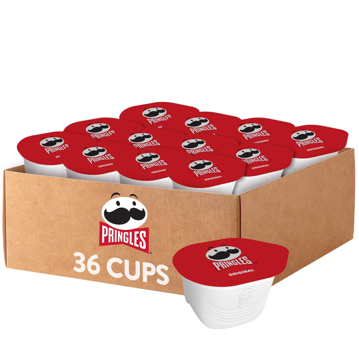 Pringles Original Potato Crisps Cups – On-the-Go Snack (36 Cups)