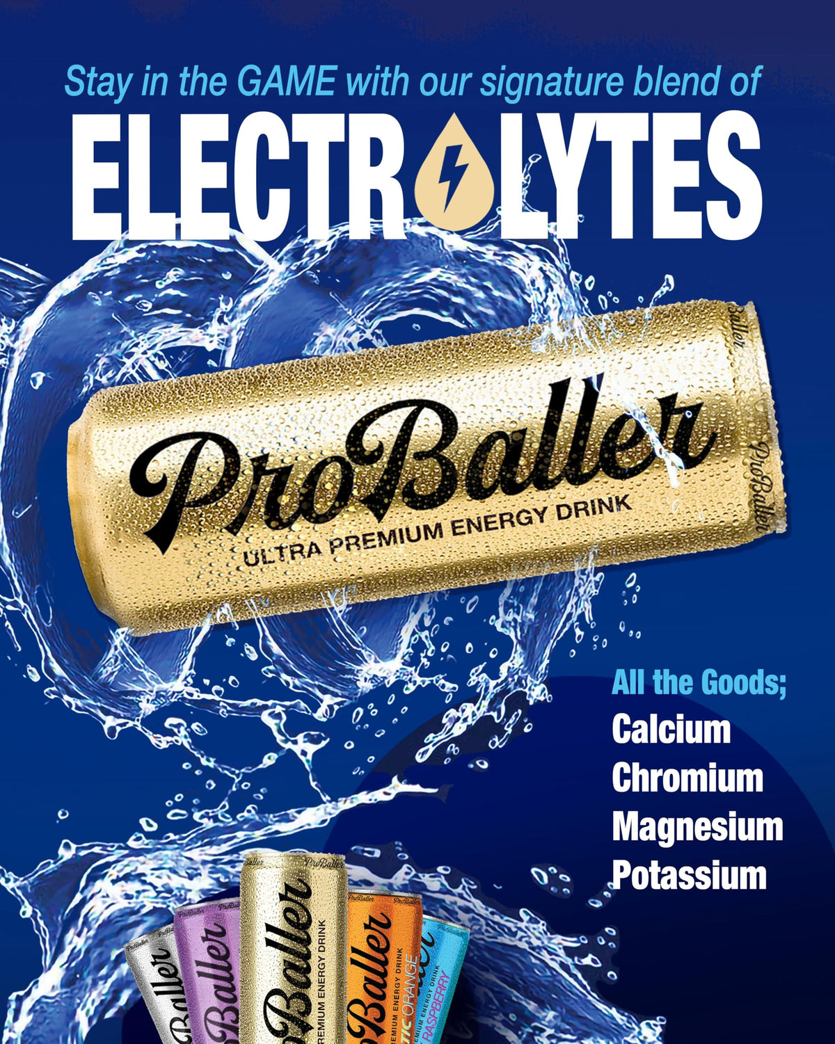 ProBaller Clean Energy Drink – Athlete-Grade Energy, NSF Certified for Sport, Orange (15 Pack)