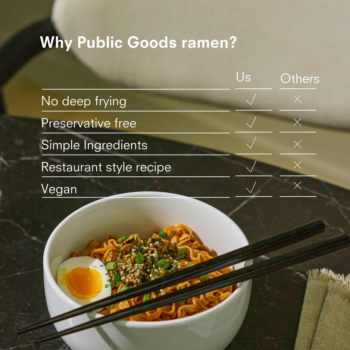 Public Goods Ramen Noodles – Brothless Vegan Instant Ramen (10 Pack)