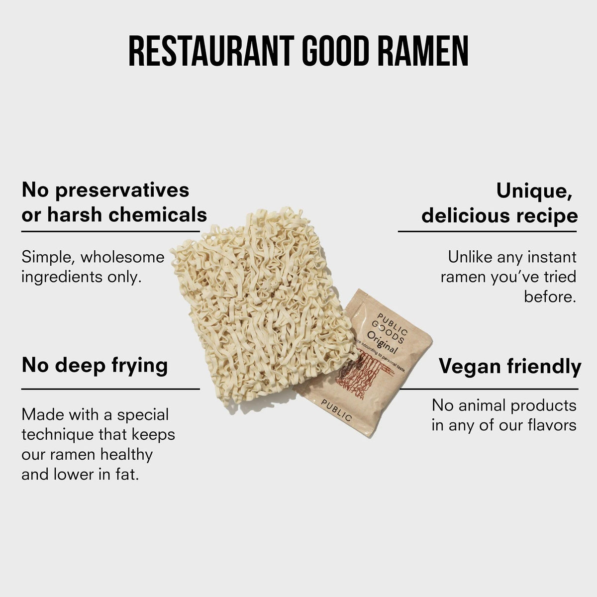 Public Goods Ramen Noodles – Brothless Vegan Instant Ramen (10 Pack)