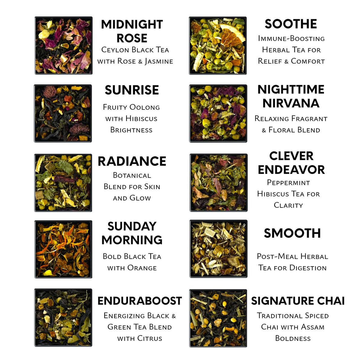 Pure And Easy Tea Premium Tea Flight Gift Set – 30 Sachets, 10 Blends