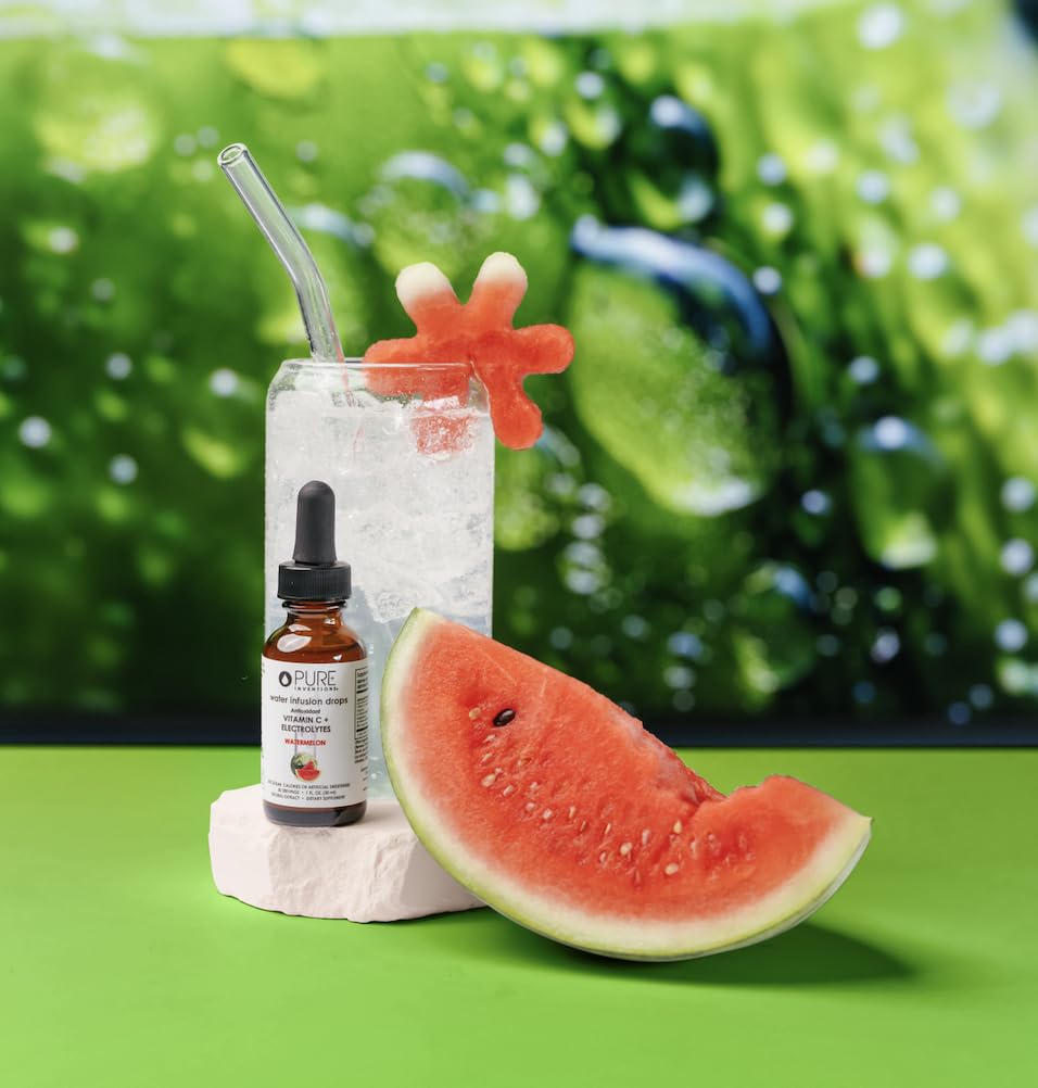 Pure Inventions Water Enhancer Drops – Watermelon Electrolyte Flavor, Sugar-Free, Vitamin C, 30 Servings