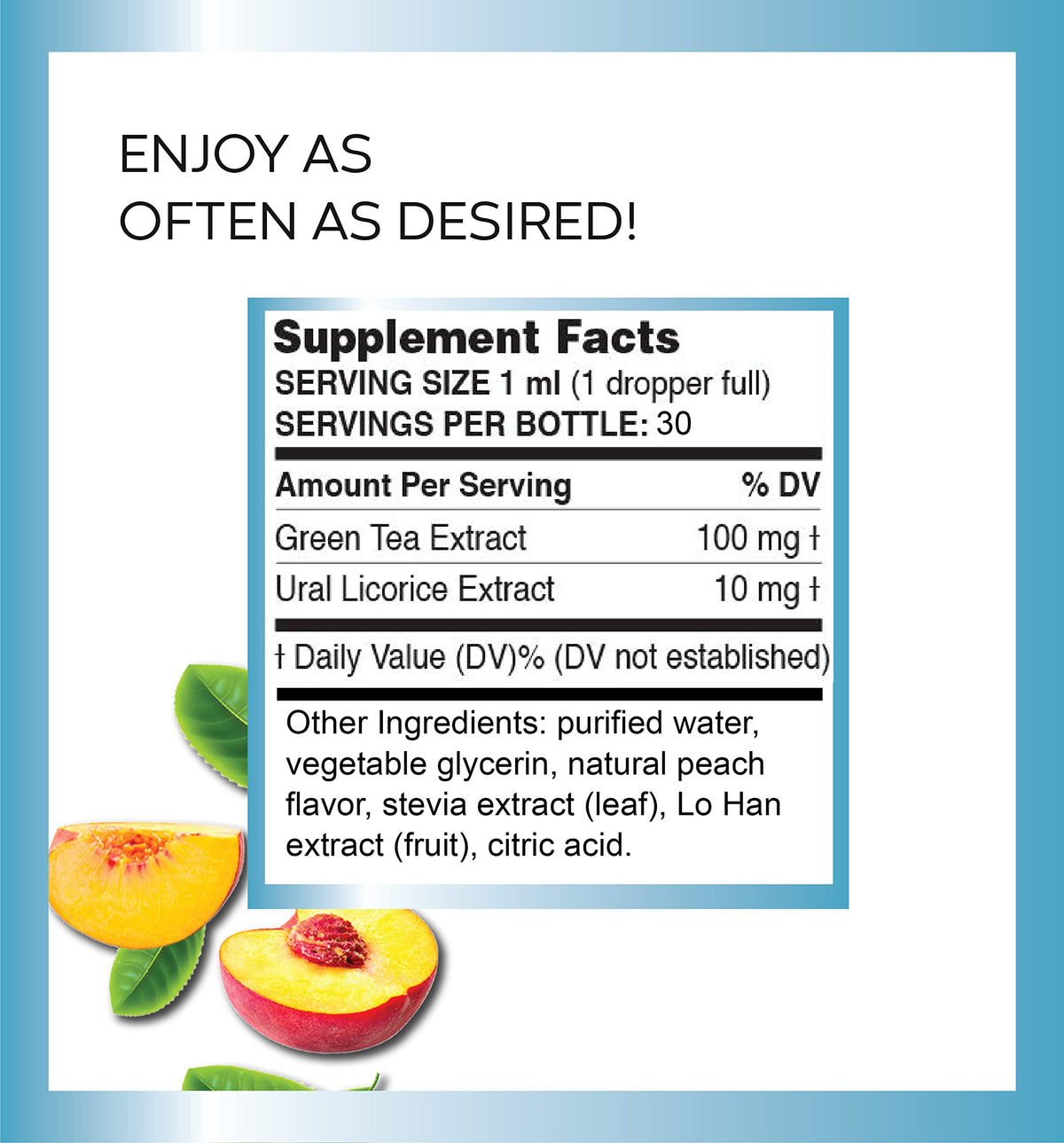 Pure Inventions Water Enhancer Drops – Green Tea Peach (30 Servings) | Antioxidants, Electrolytes, Sugar-Free