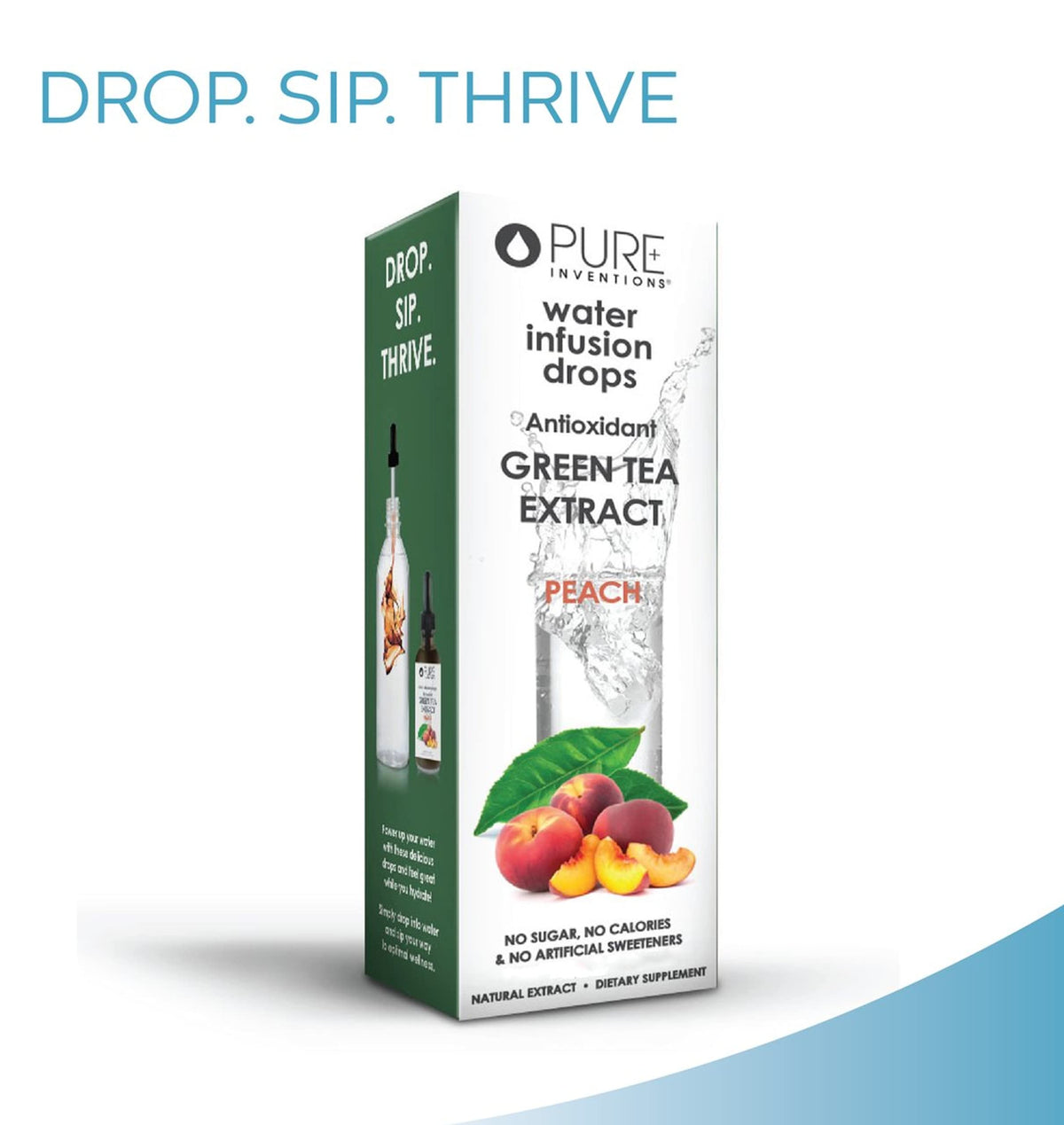 Pure Inventions Water Enhancer Drops – Green Tea Peach (30 Servings) | Antioxidants, Electrolytes, Sugar-Free