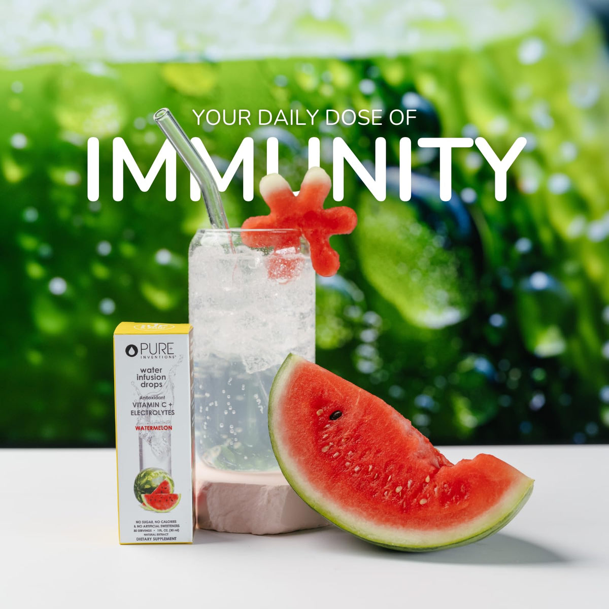 Pure Inventions Water Enhancer Drops – Watermelon Electrolyte Flavor, Sugar-Free, Vitamin C, 30 Servings