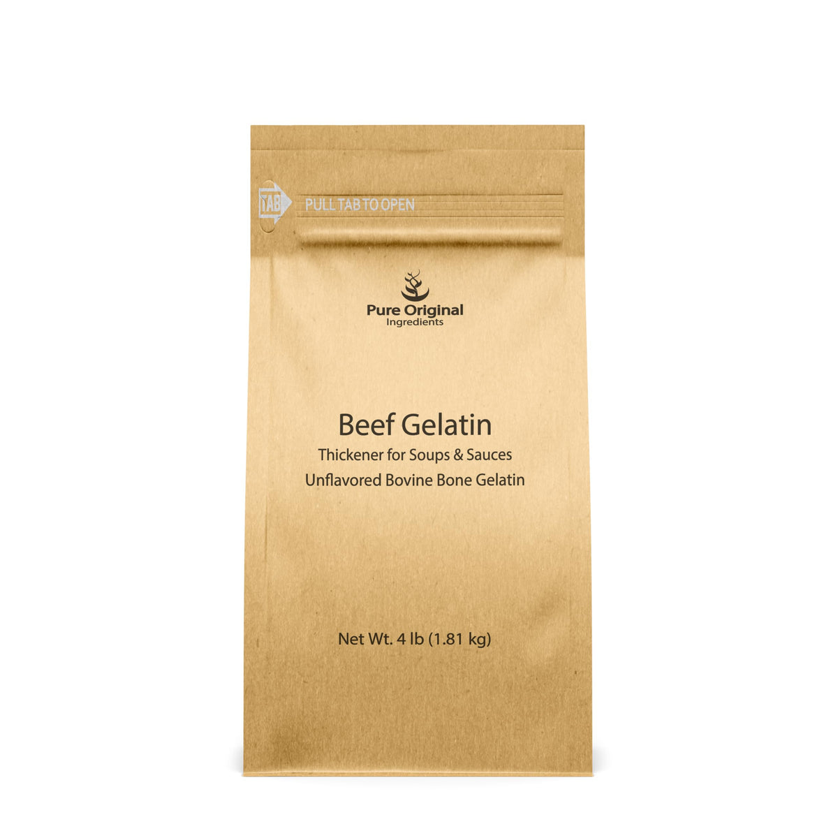 Pure Original Ingredients Beef Gelatin (4 lb) – Unflavored Thickener for Soups & Sauces