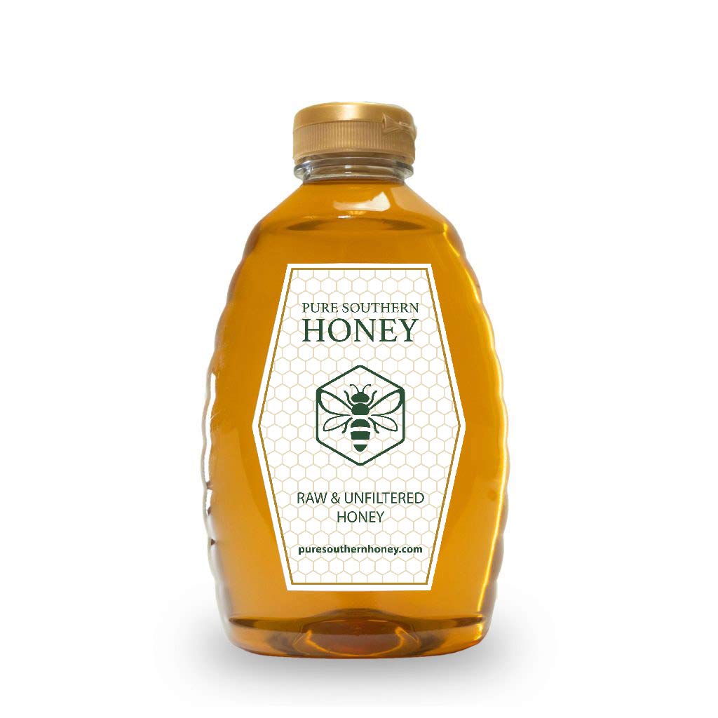 Pure Southern Honey – 2 lb Raw, Unfiltered, USA-Made Honey | Squeeze Bottle