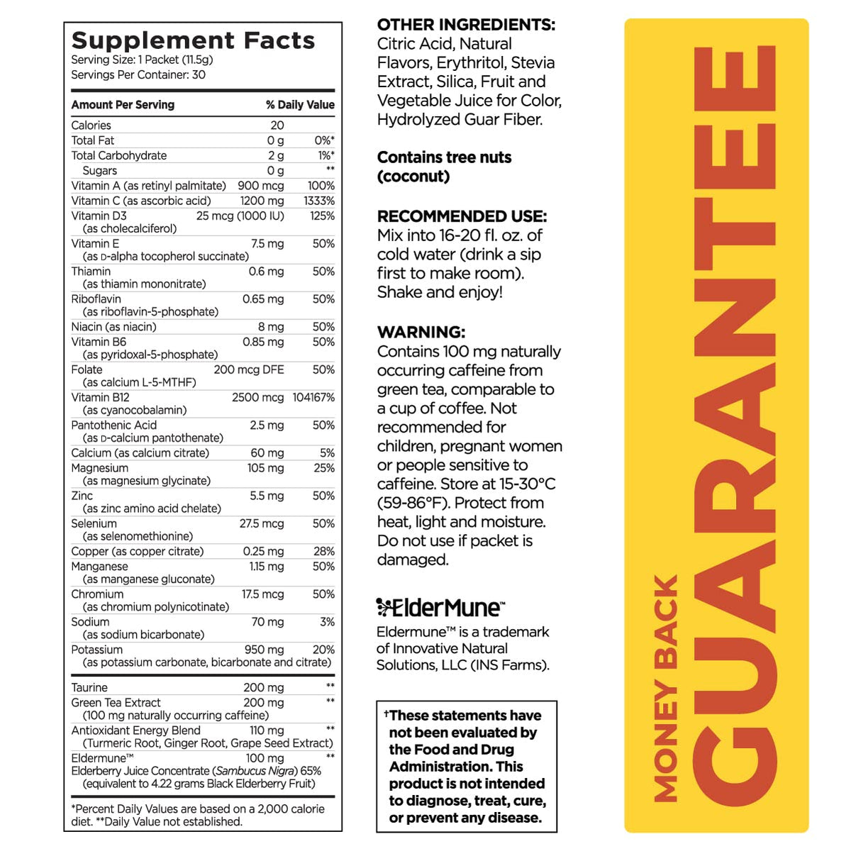Pureboost Sugar-Free Immune Clean Energy Booster – Tropical Spark, 30 Pack