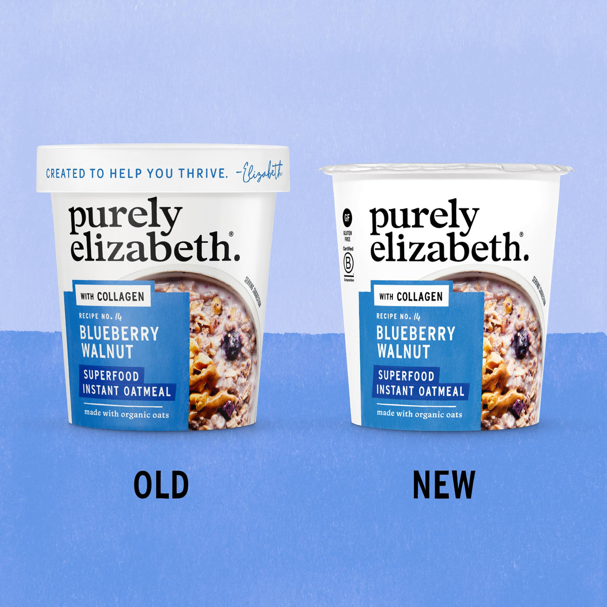 Purely Elizabeth Gluten-Free Collagen Oats Cup – Blueberry Walnut, 12 Ct.
