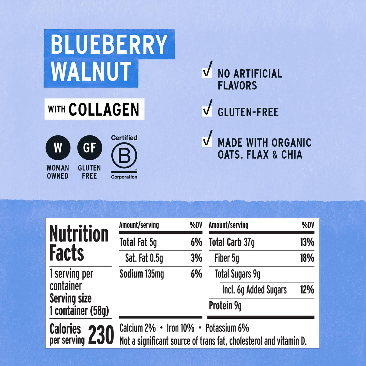 Purely Elizabeth Gluten-Free Collagen Oats Cup – Blueberry Walnut, 12 Ct.