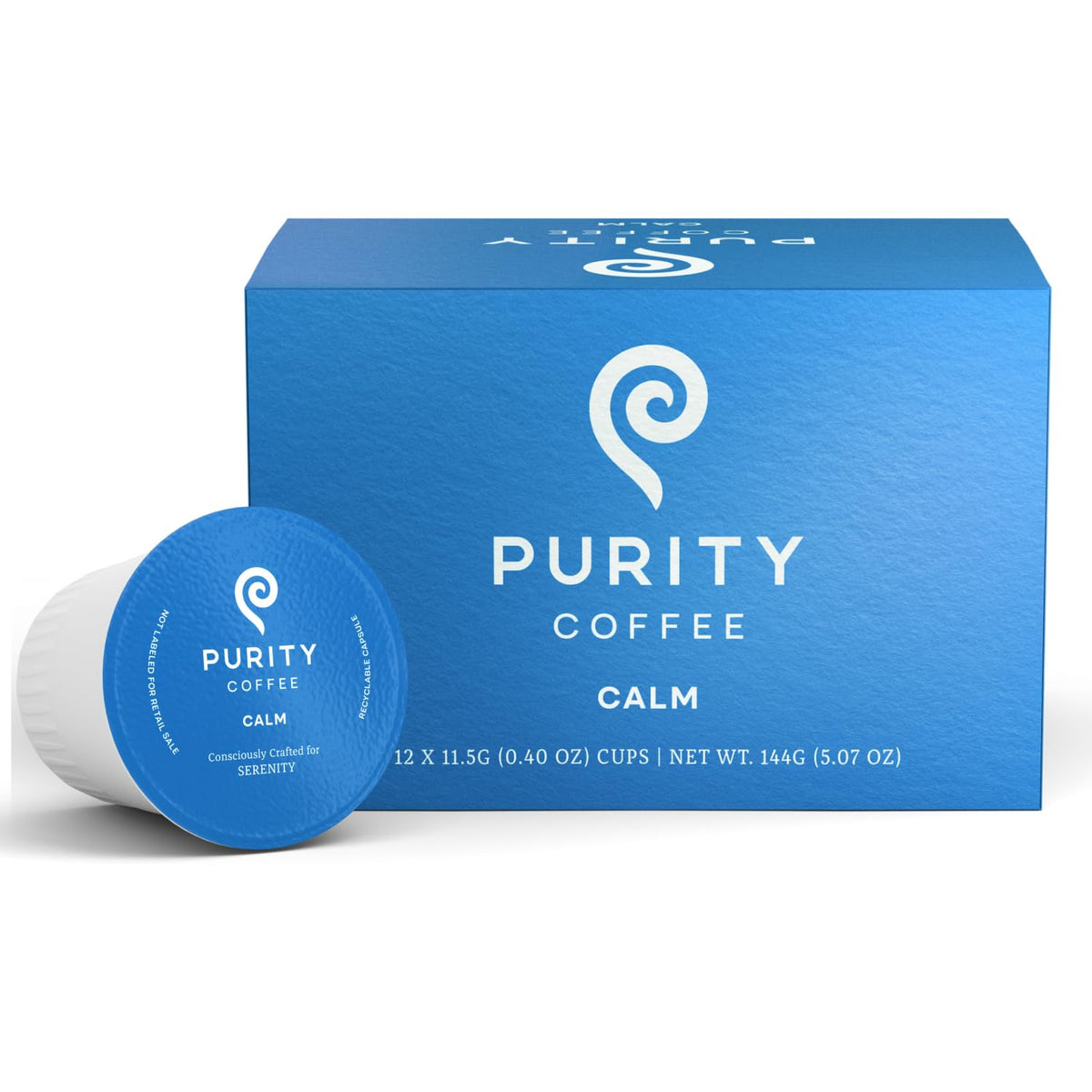 Purity Coffee CALM Decaf K-Pod Capsules (12ct) – Mountain Water Process, USDA Organic, Lab Tested