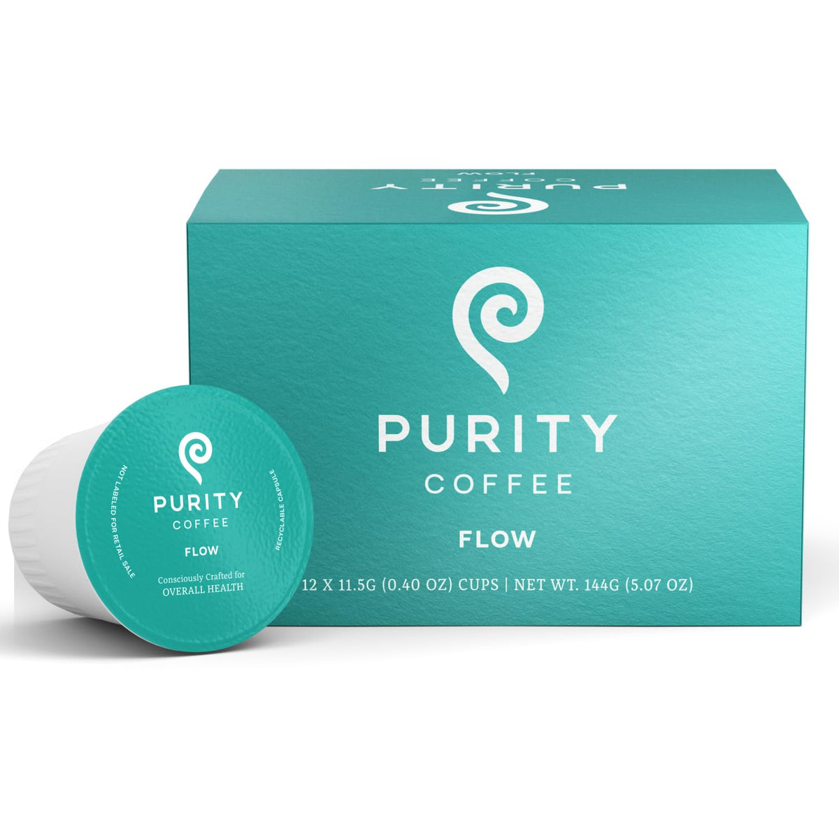 Purity Coffee FLOW Original Medium Roast K-Cup Capsules (12ct) | USDA Organic Arabica | Third-Party Tested